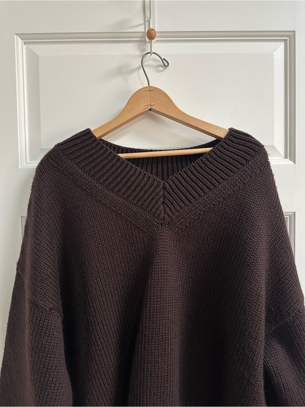 Misha and Puff V-Neck Sweater | Dark Brown | S/M - Picture 3 of 8